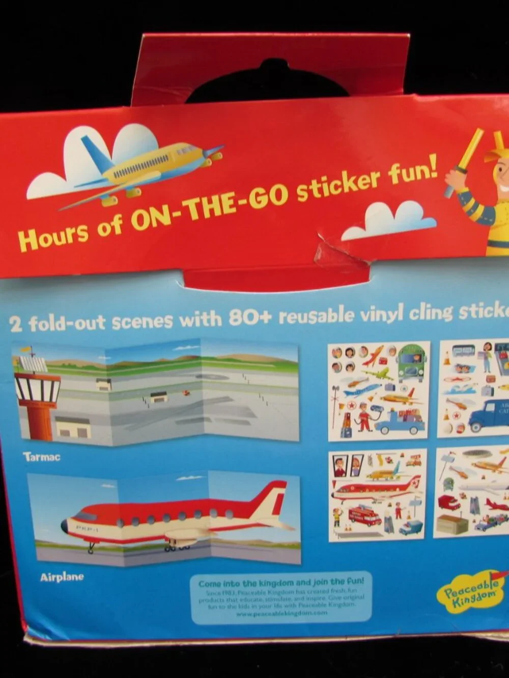 At The Airport Sticker Fun 2 Scenes 80 Reusable Cling Stickers Peaceable Kingdom